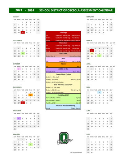 Assessment Calendar 2023-24